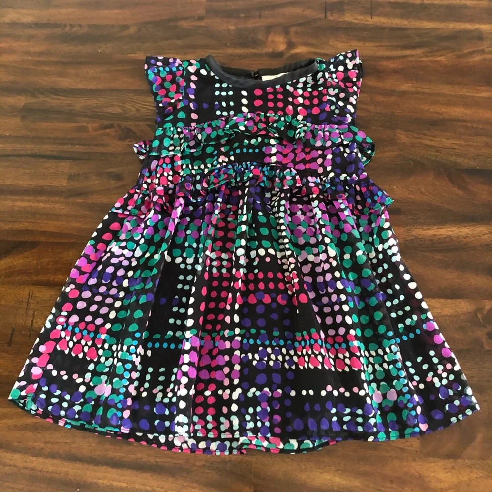 Kate Spade Chiffon Ruffle Dotty Dots Dress